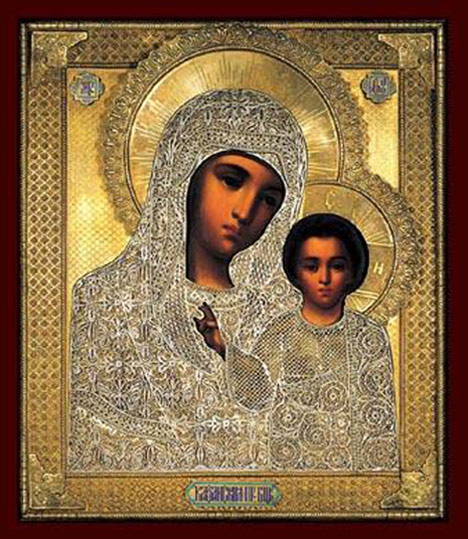 Madonna col Bambino in un'icona russa - Bogorodica Kazanskaya
