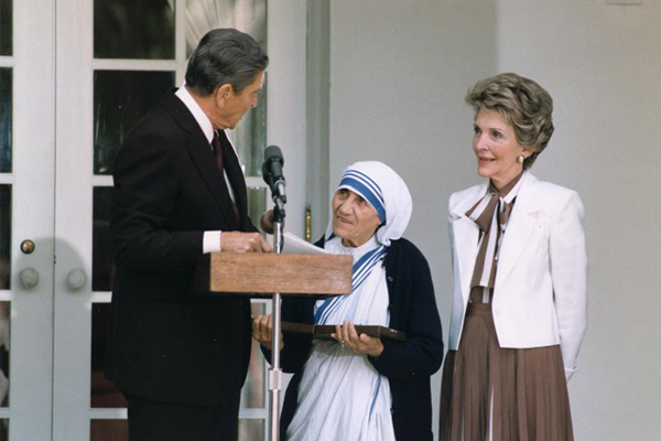 Incontro Madre Teresa di Calcutta e Presidente Reagan